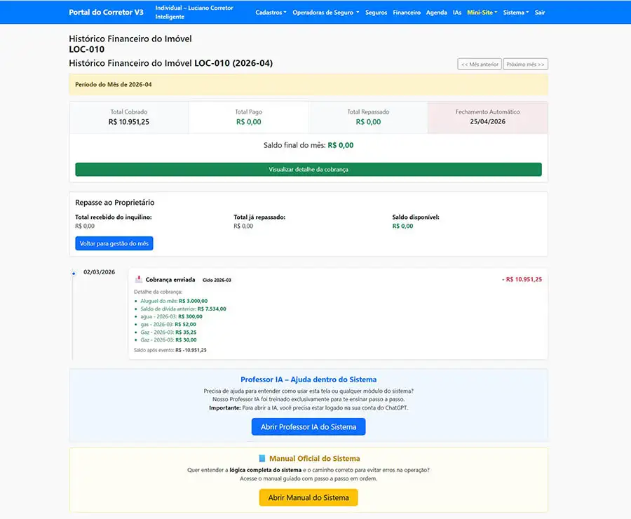 Controle de romaneio e cobrança vinculada ao contrato